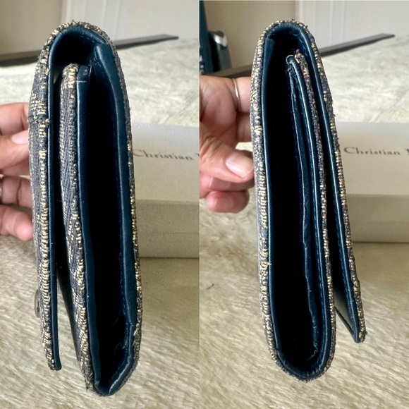 Christian Dior Blue Canvas Trifold Wallet - Picture 3 of 15